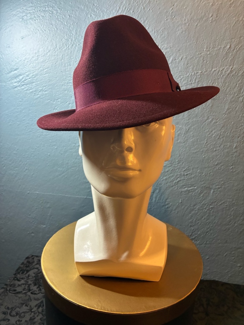 Goorin Bros Burgundy Fedora Hat “The Butcher”.